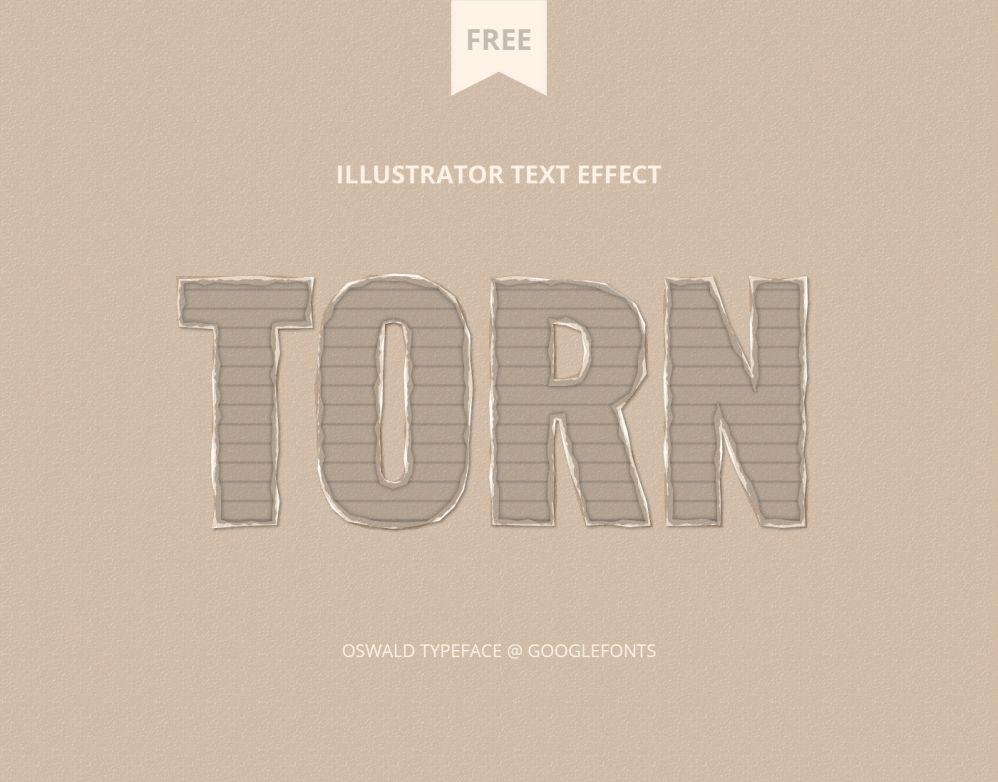 Free Cardboard Torn Text Effect Editable AI