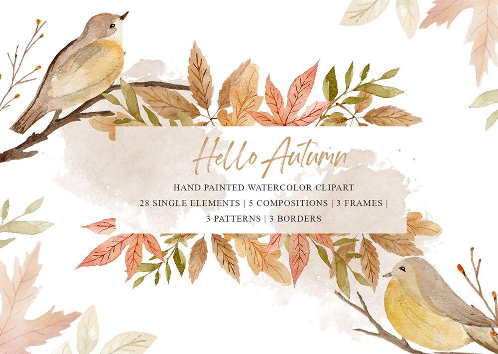 Free Autumn Watercolor Cliparts