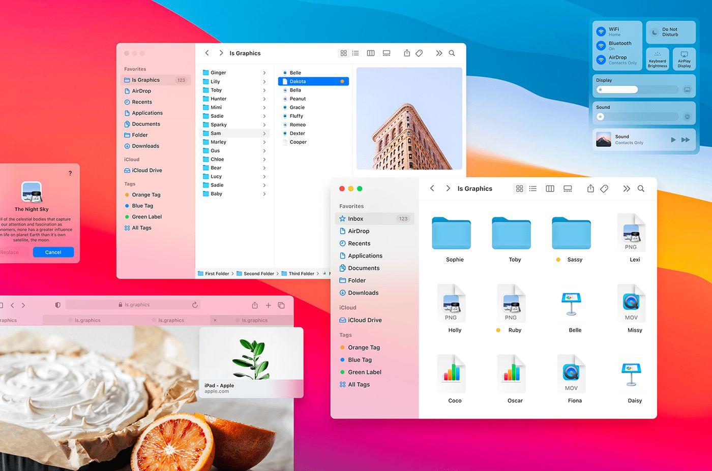 Free Mac OS 11 UI Kit (Big Sur) Sketch,  Figma