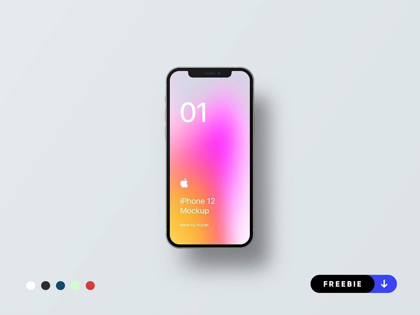 Free iPhone 12 PSD Mockup