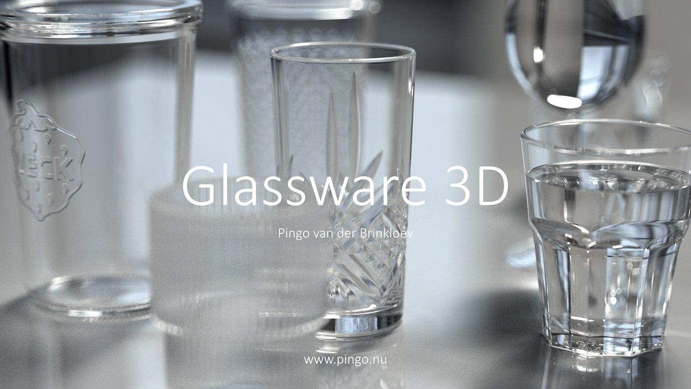 Glassware стеклянная посуда 3D free fbx скачать