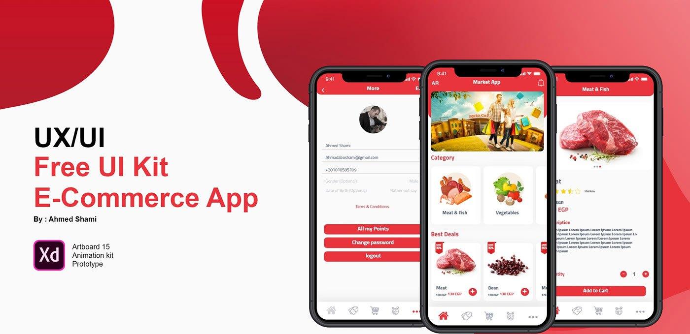 E-commerce UI kit By Ahmed Shami Adobe XD