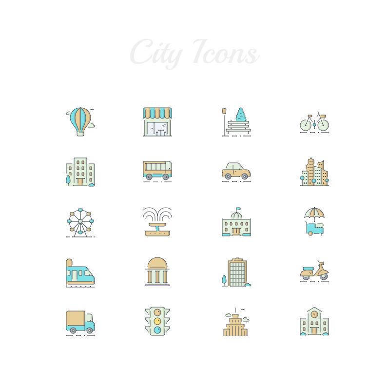 Free Vector City Icons