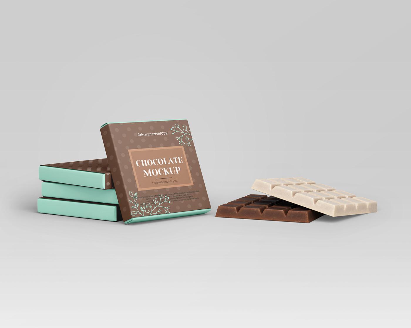 Free Bar of Chocolate Mockup PSD