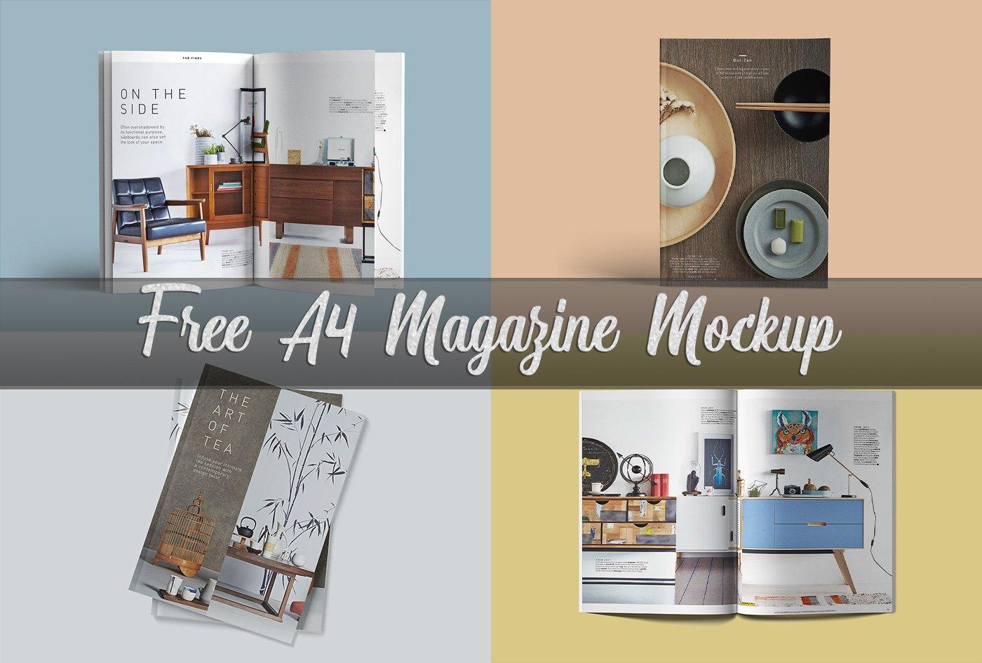 free a4 magazine mockup psd