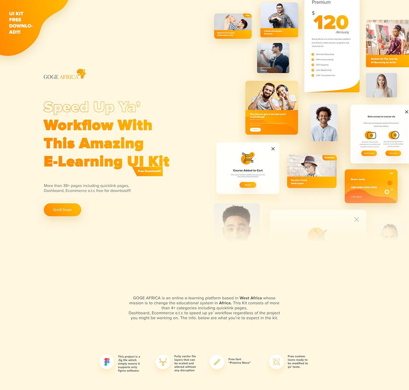 Goge Africa E-learning Workflow Figma UI Kit Free