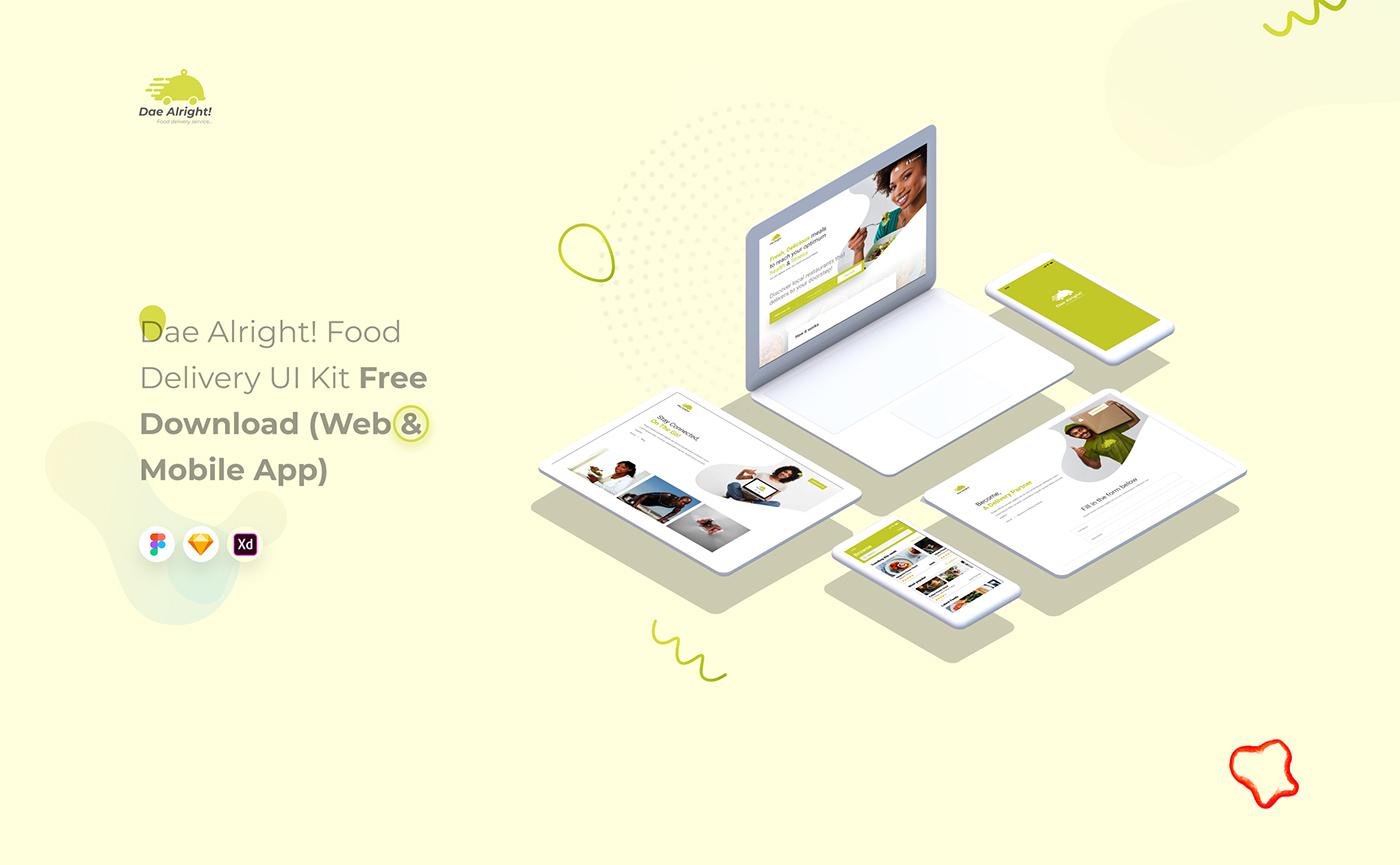 Free App Delivery App & Web UI Kit