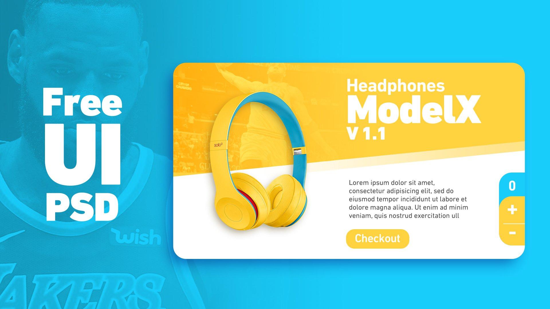 Headphones ui psd