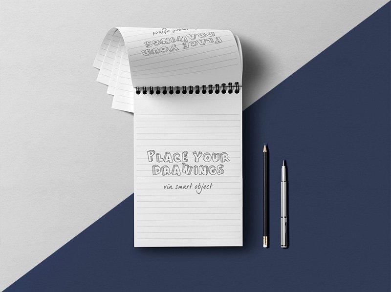 Notepad PSD Mockup Free