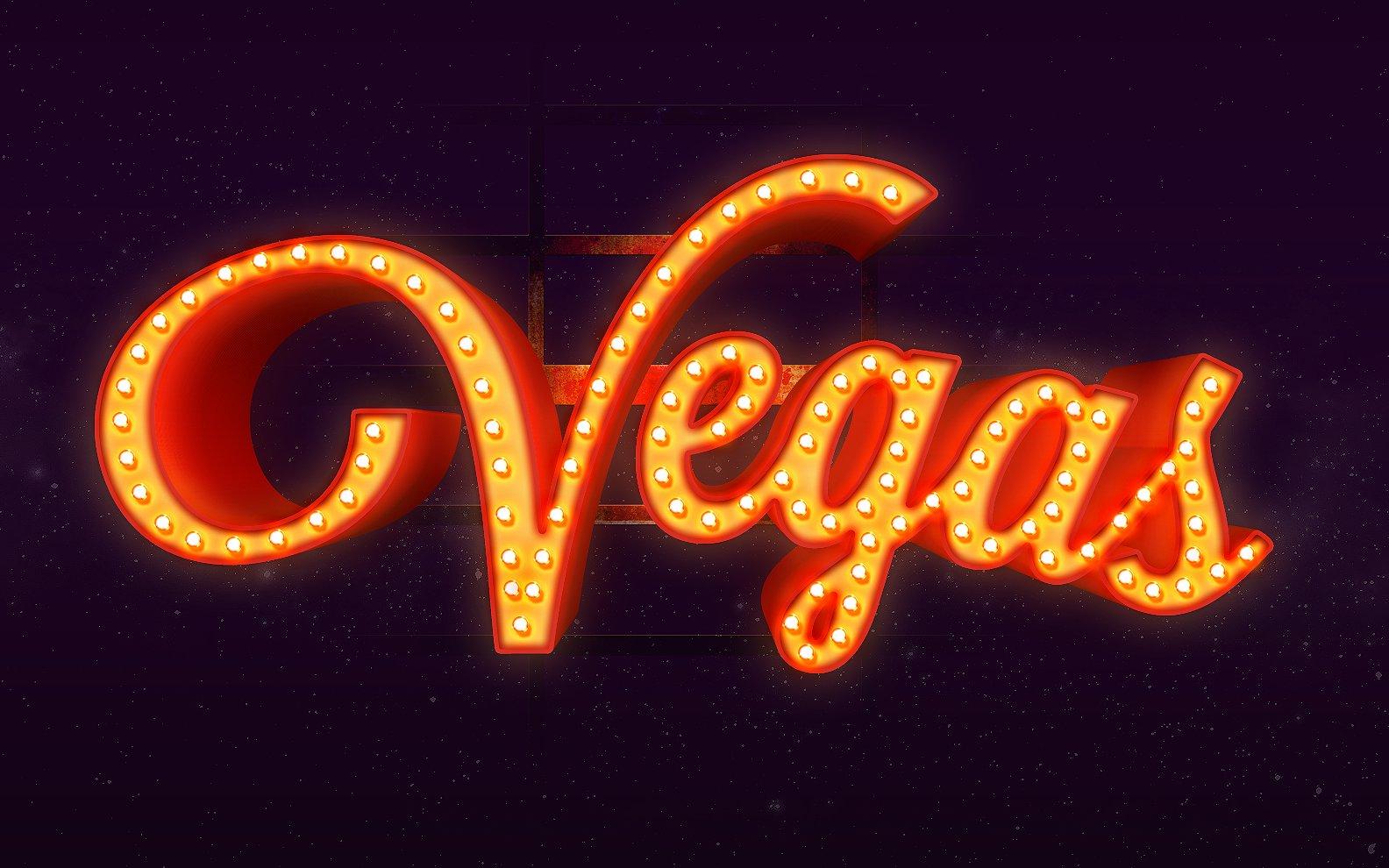 Vegas Text Effect psd