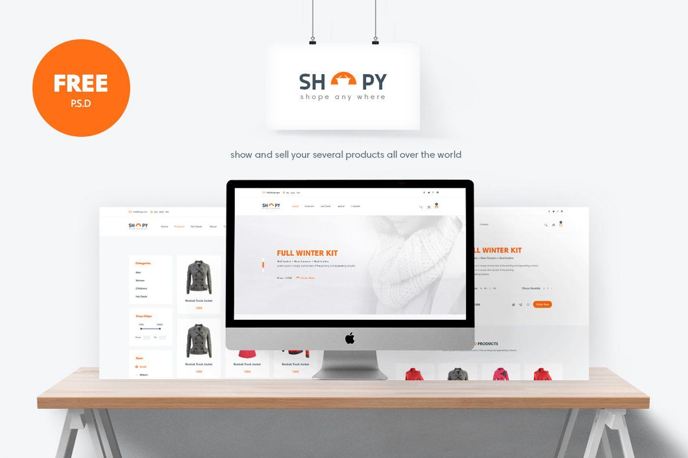 SHOPY web template psd