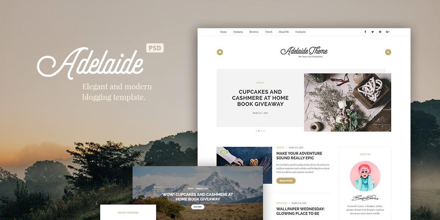 Adelaida Free Blog Template PSD