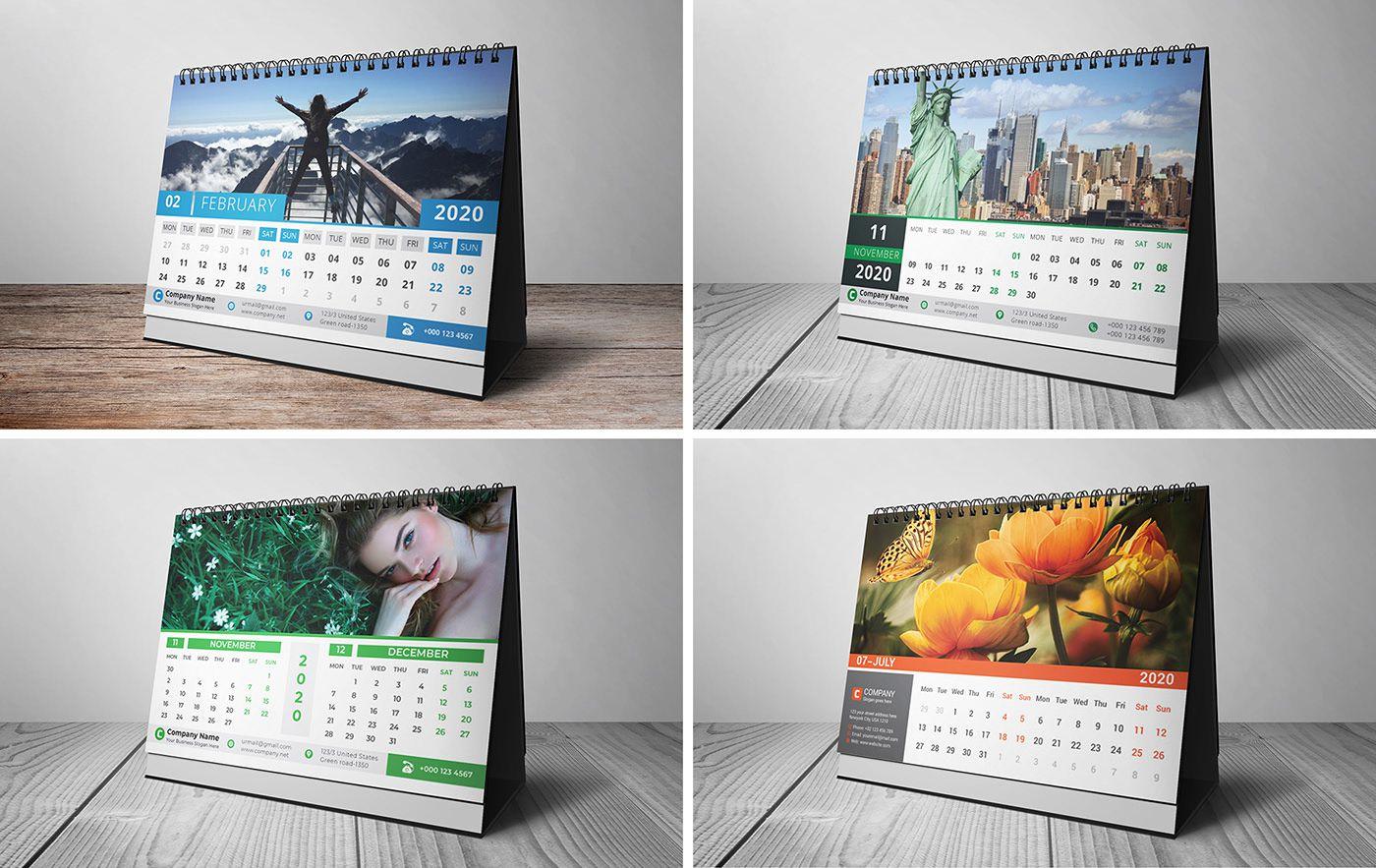 Desk CALENDAR 2020 Free Bundle (6 Template)