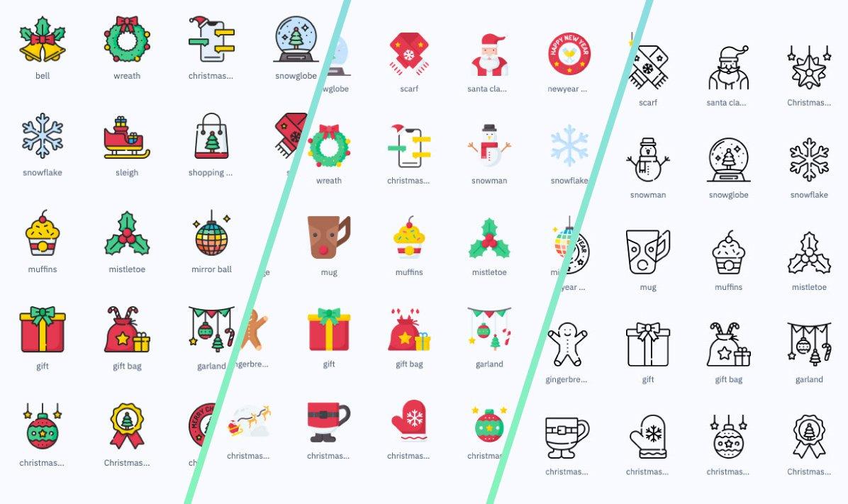 FREE CHRISTMAS ICON SET - 3 STYLES