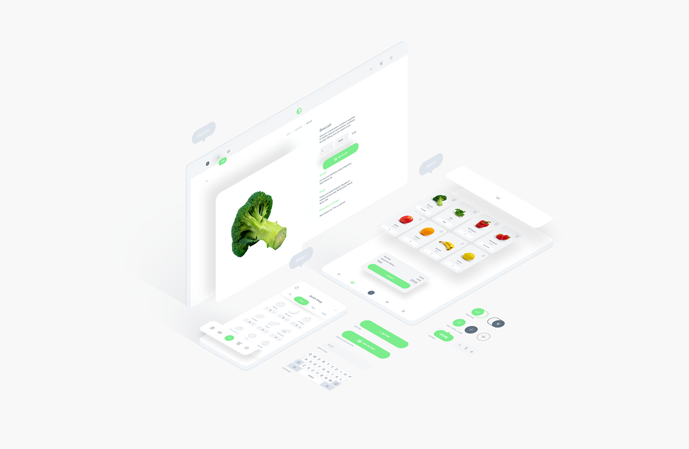 Free Fresh Food UI Kit for Adobe XD