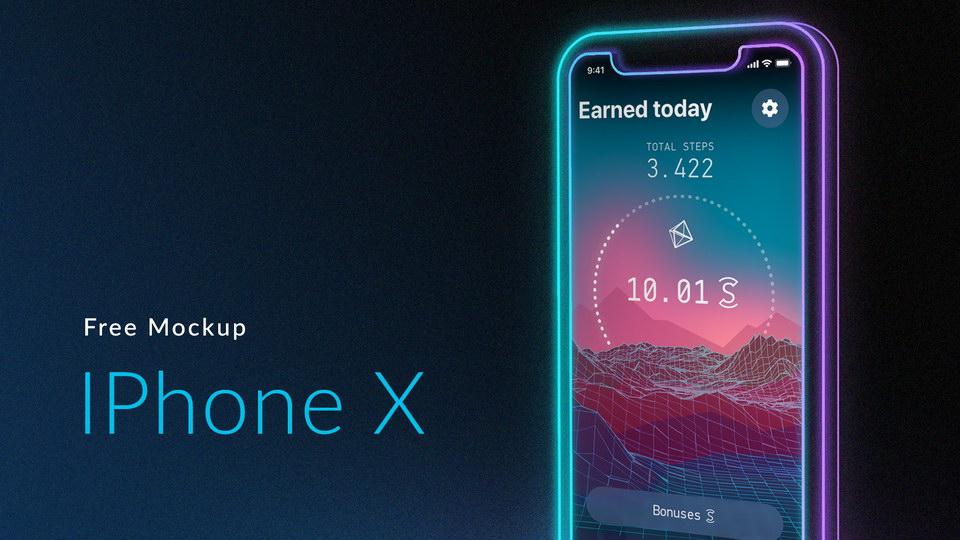 Neon iPhone X Mockup