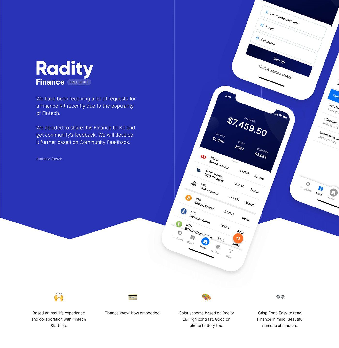 Radity Finance Free UI Kit