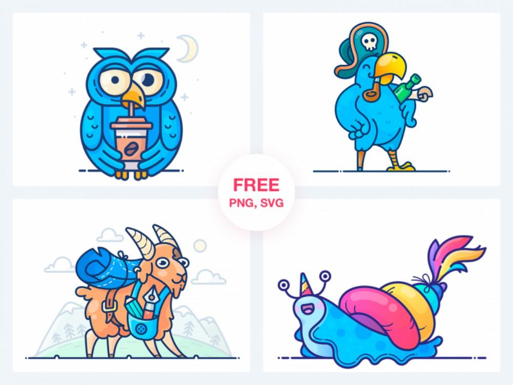 Free 4 Vector Stickers svg png скачать бесплатно